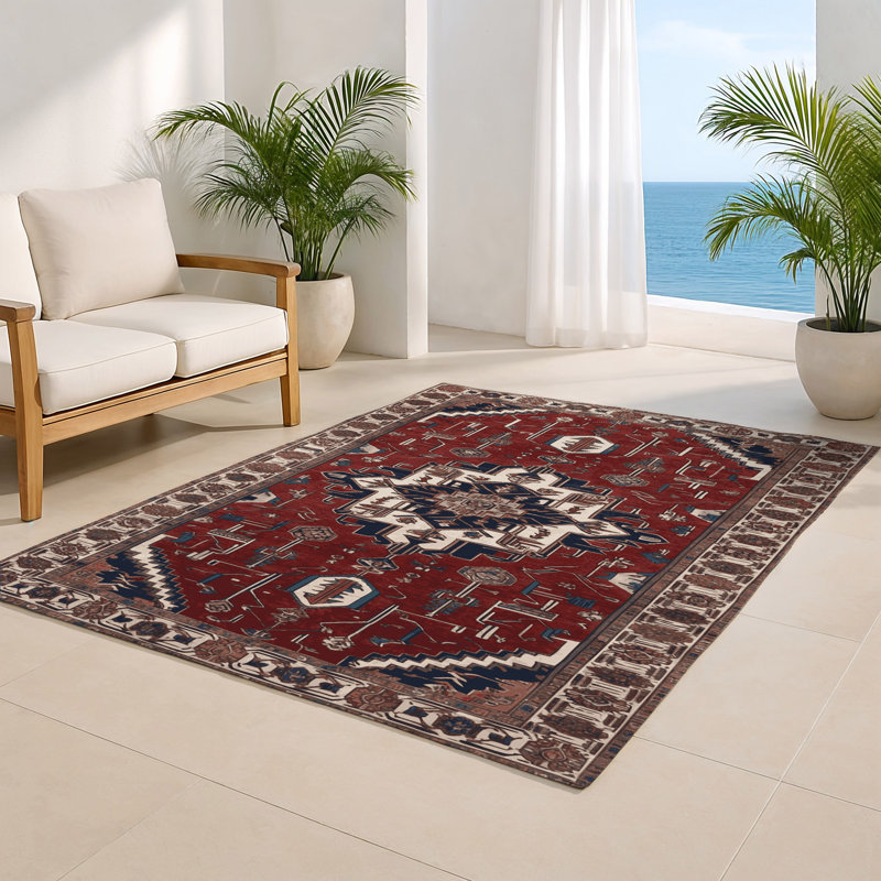 Tapis d'intérieur et d'extérieur noir Persian, Rectangulaire 2 pi x 3 pi