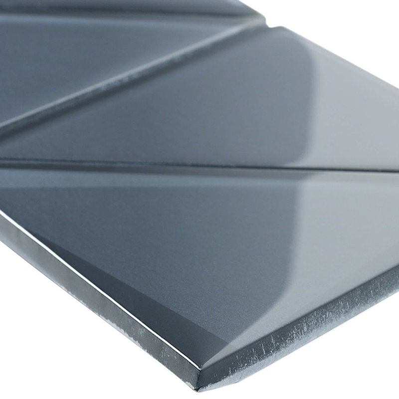 Remington 6” Triangle 3D Glass Mosaic Tile, Midnight Blue