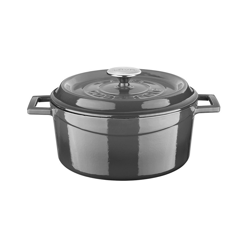 Cocotte ronde en fonte Turgla Home, 4 pte, gris