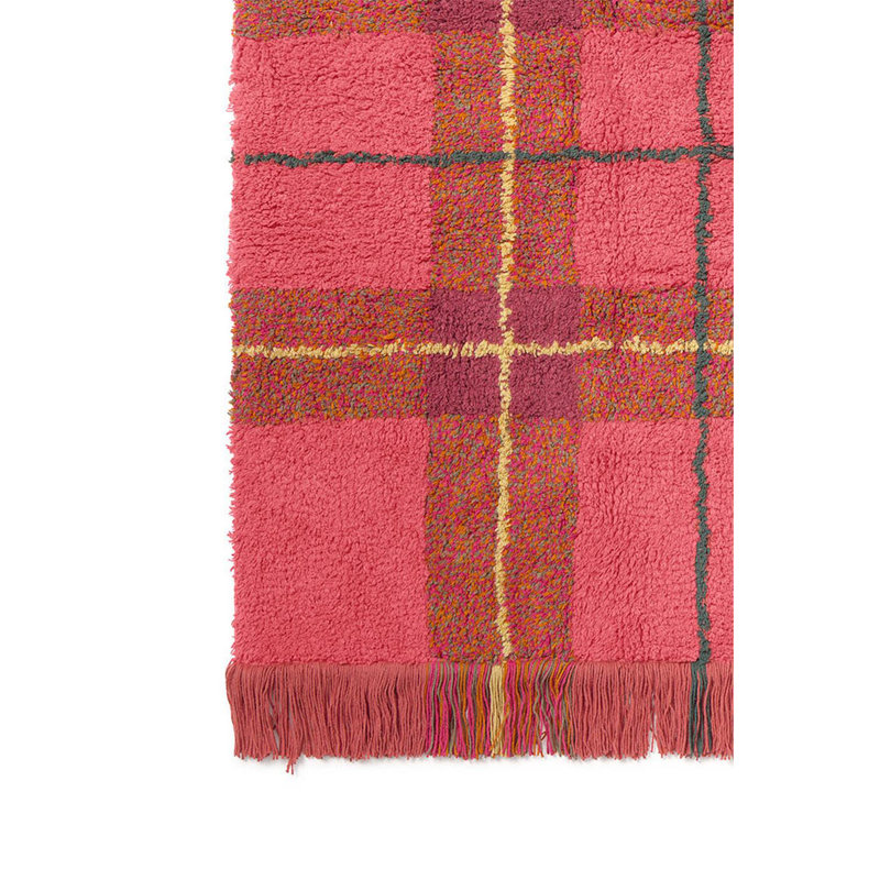 Wouf Wouf! Hand Tufted Cotton Plaid Area Rug, Rectangle 4'7" x 6'3"