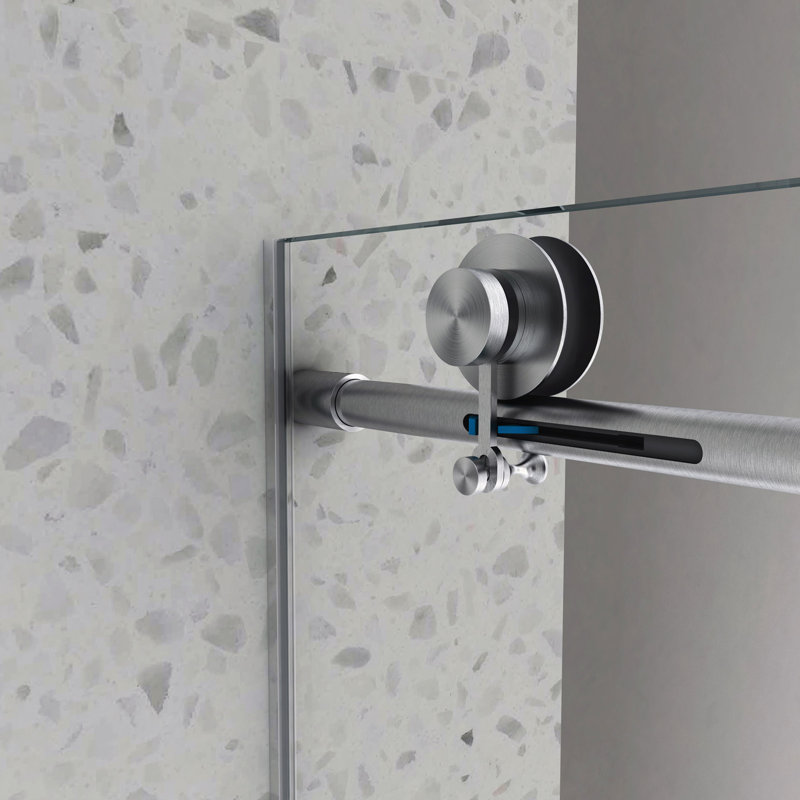 60*63 Frameless One Fixed And One Shifted Shower Door,70MM 304 Stainless Steel Large Pulleys With Adjustable Soft Closing Function,With Nano Easy Cleaning,Stick Explosion-Proof Menbrance