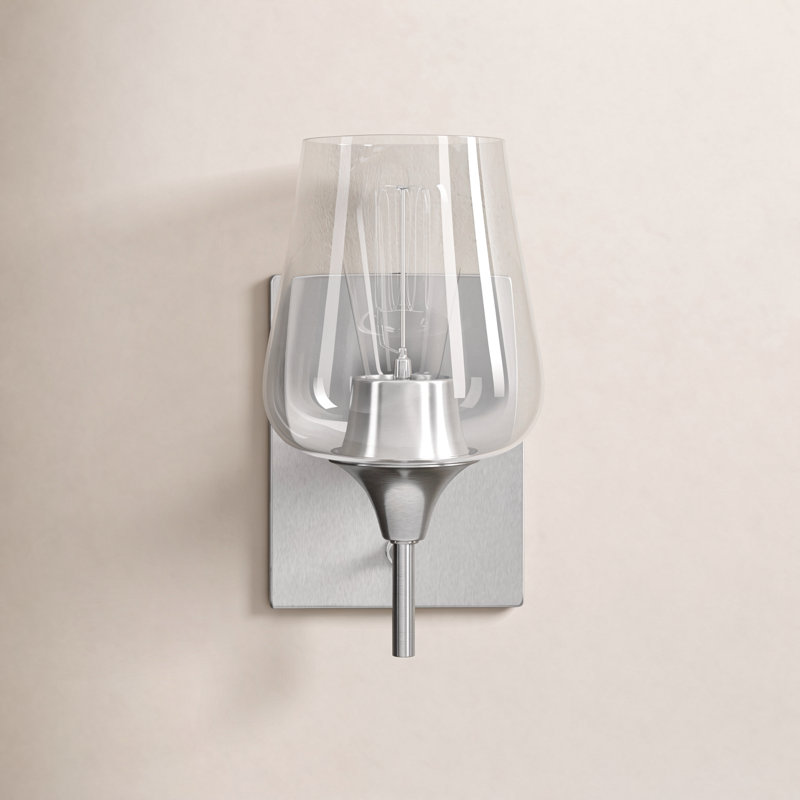 Applique murale articulée 1 lumière Breena, Nickel satiné, Clear
