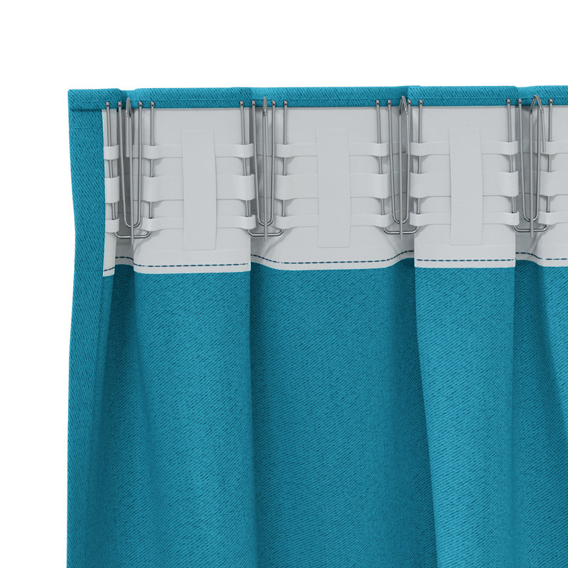 Curtains With Curtains 2 Pcs Polyester, 140cm Width x 140cm Drop, Turquoise