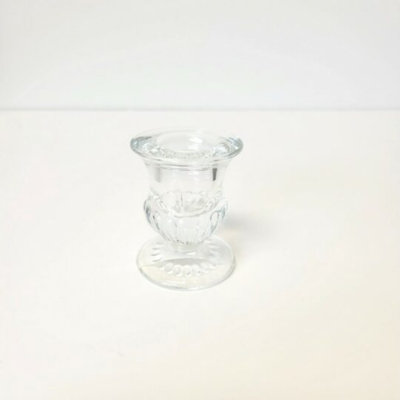 Porte-bougie rond en verre transparent
