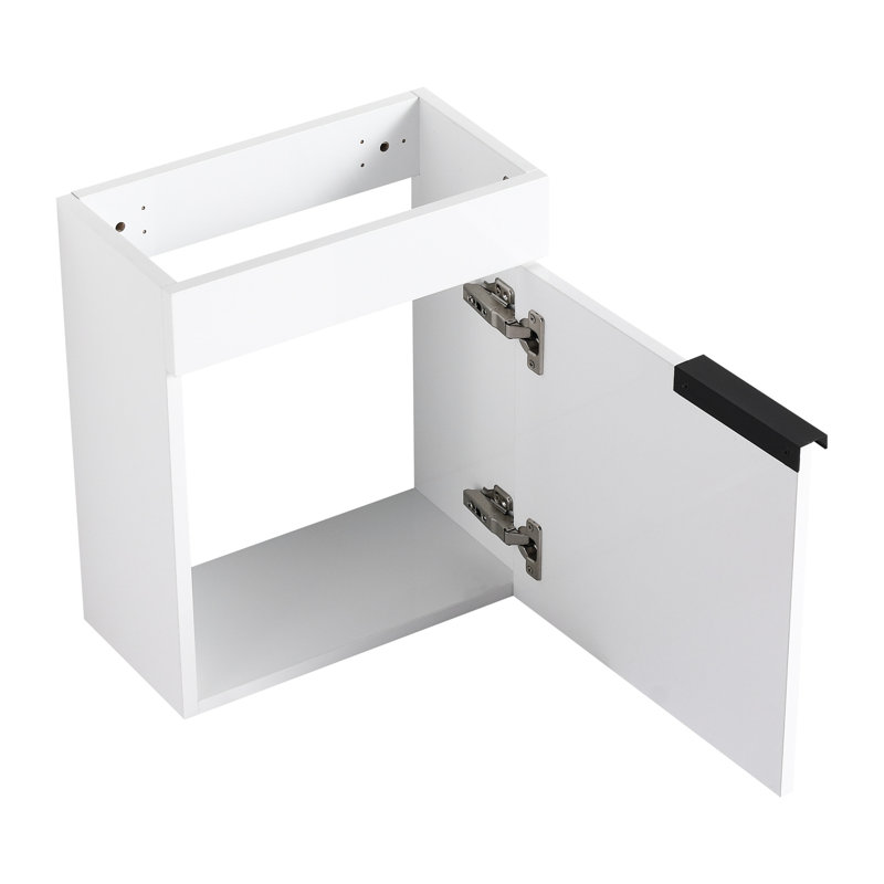 Meuble-lavabo de salle de bain avec lavabo en céramique, 16 po, fonctionnalité à fermeture en douceur, lavabo mural pour petite baignoire, fonction, décor compact