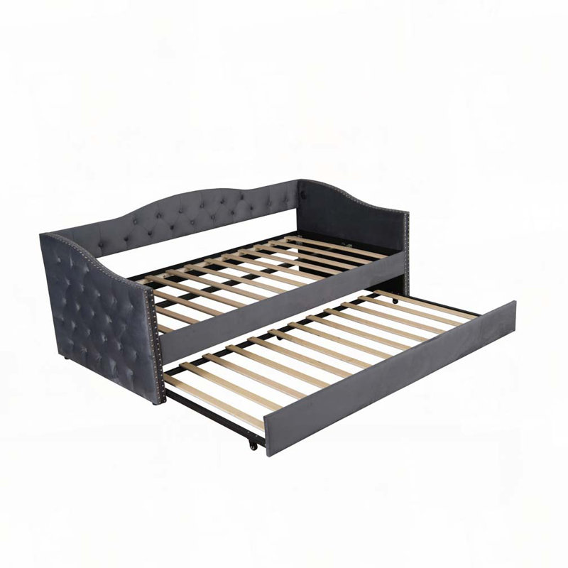 Lit de jour rembourré avec couchette et conception de chargement USB,