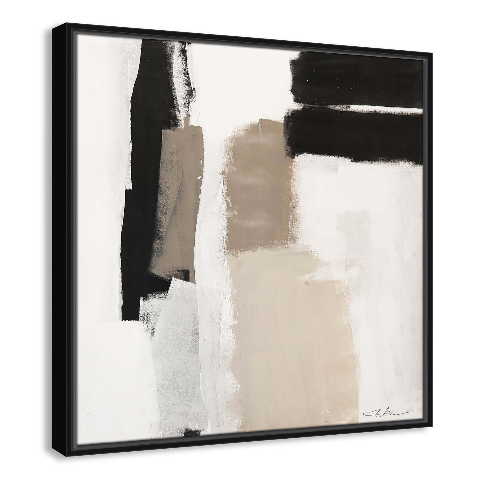 Earth Scapes II Print, 25.5" H x 25.5" W x 2" D, Black Floater Framed