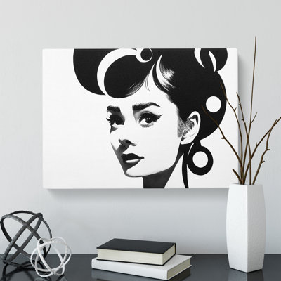 Audrey Hepburn Monochrome Vol.4 - Wrapped Canvas Painting