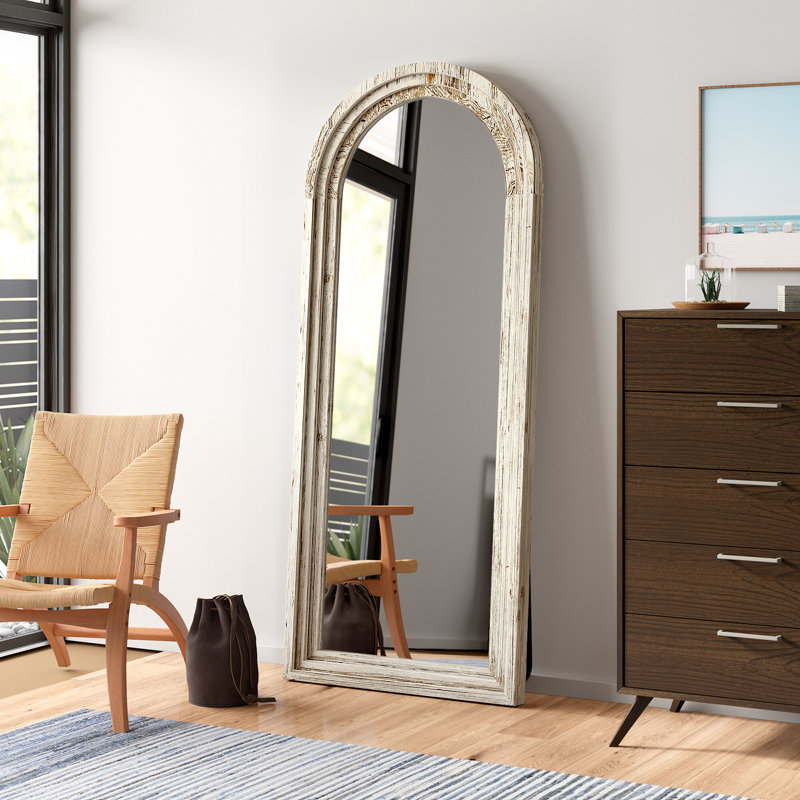 Miroir pleine grandeur Borseth, Blanc rétro, 71 po x 30 po