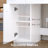 Vanity Desk Set With Led Lighted Mirror & Power Outlet, Makeup Table Top with 3 Open Bookcases, 3 Cubbies, 2 Drawers, Dresser Table for Bedroom, Checkroom-1244200110