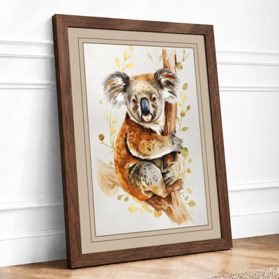 Koala on Branch Boho - Framed Print