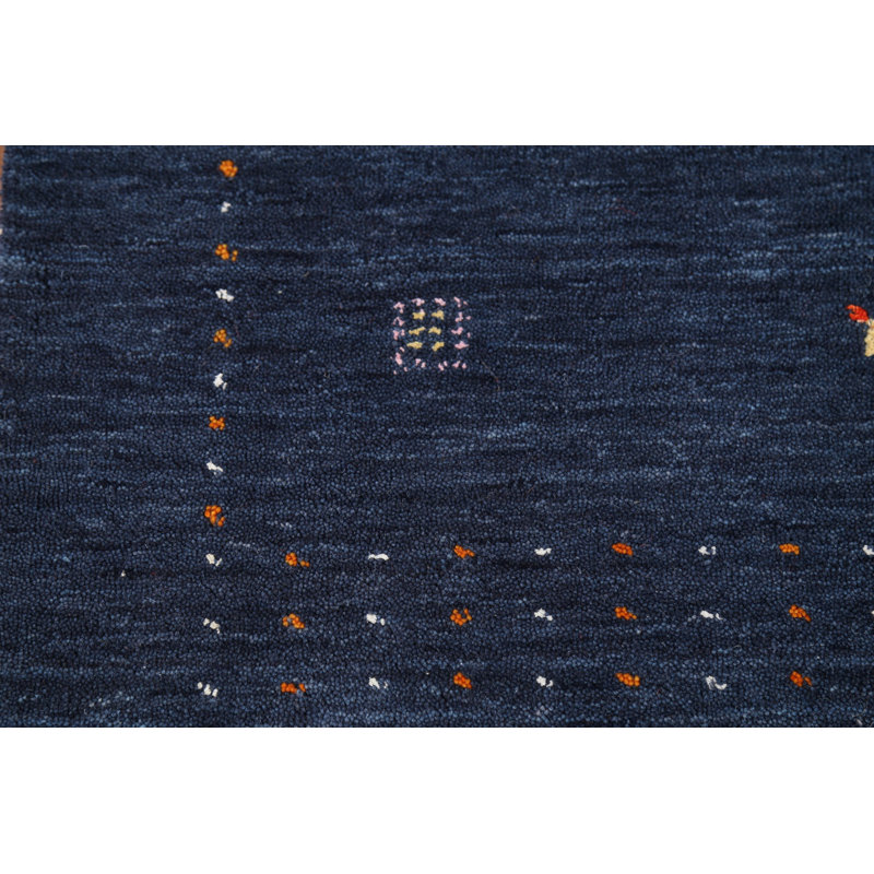 Navy Blue Tribal Gabbeh Oriental Rug