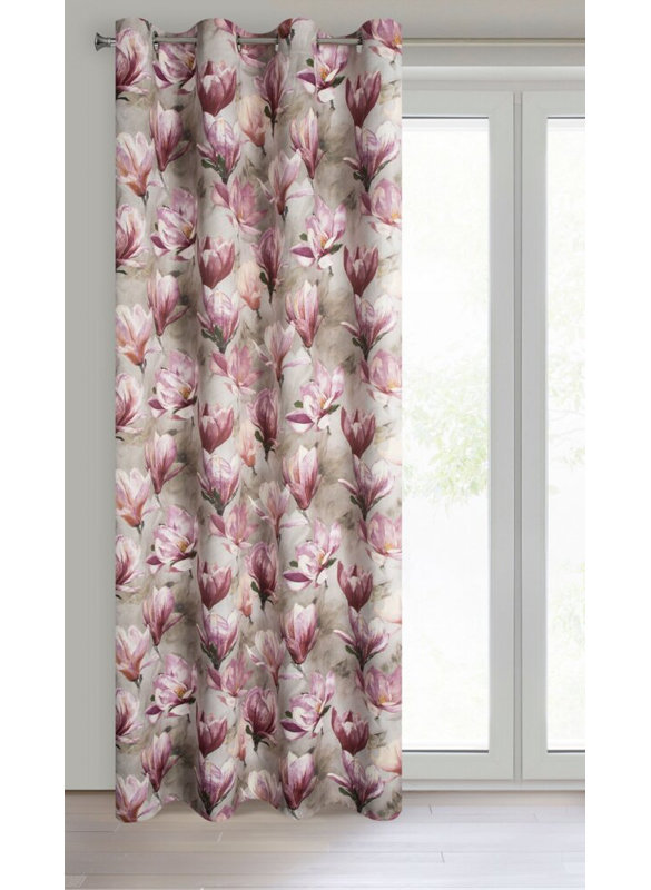 Lari Room Darkening Curtain Single Panel, Pink