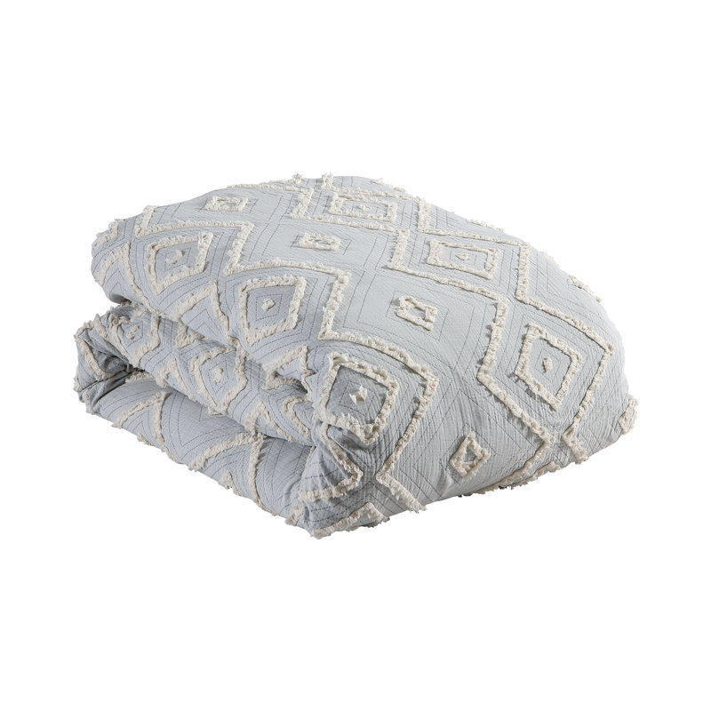 King Light Gray Cotton Down Alternative Reversible Comforter Set
