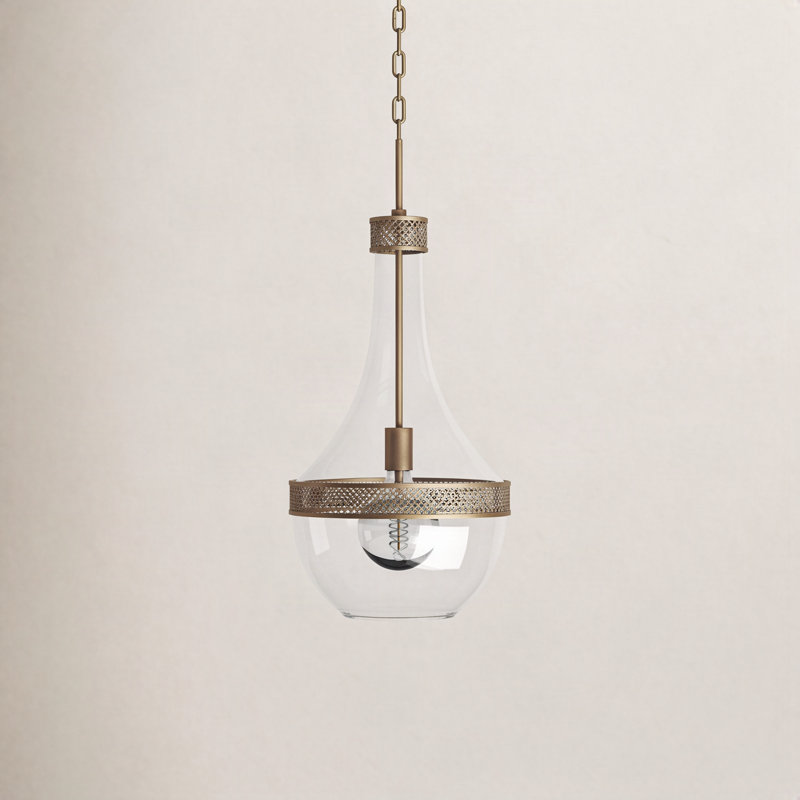 Hagen 1 - Light Pendant, Aged Brass, 29.25" H x 14" W x 14" D