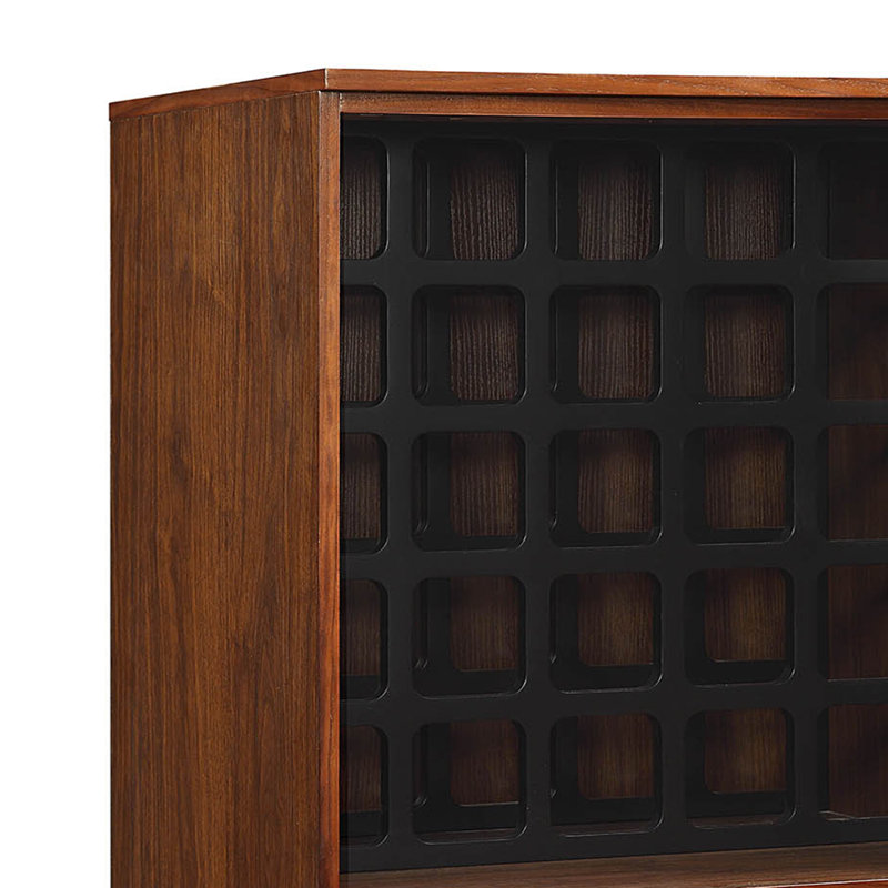 Wangaratta Rectangular Wine Cabinet with Storage, Walnut