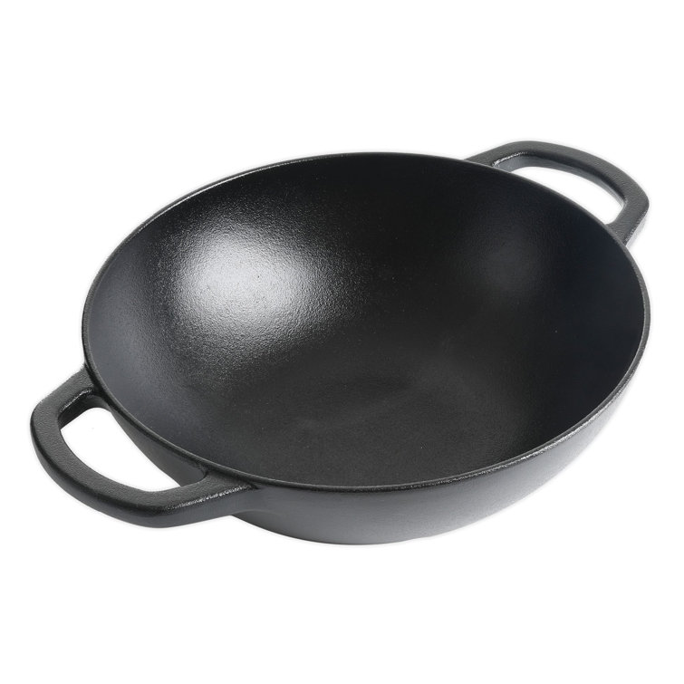 Gibson Our Table 10.5 Inch Pre-seasoned Cast Iron Wok In Black : Target