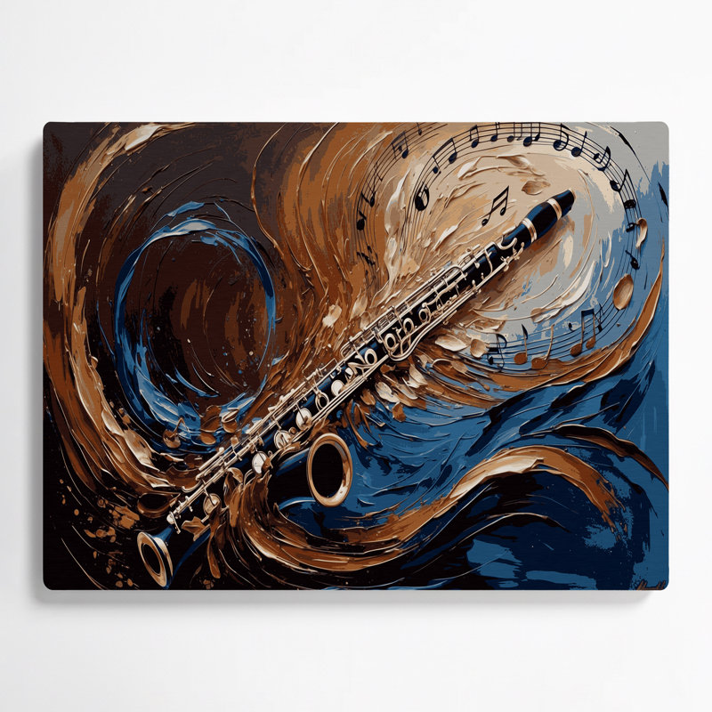 Musique, art mural noir en métal Clarinette, H 8 po x l 10 po