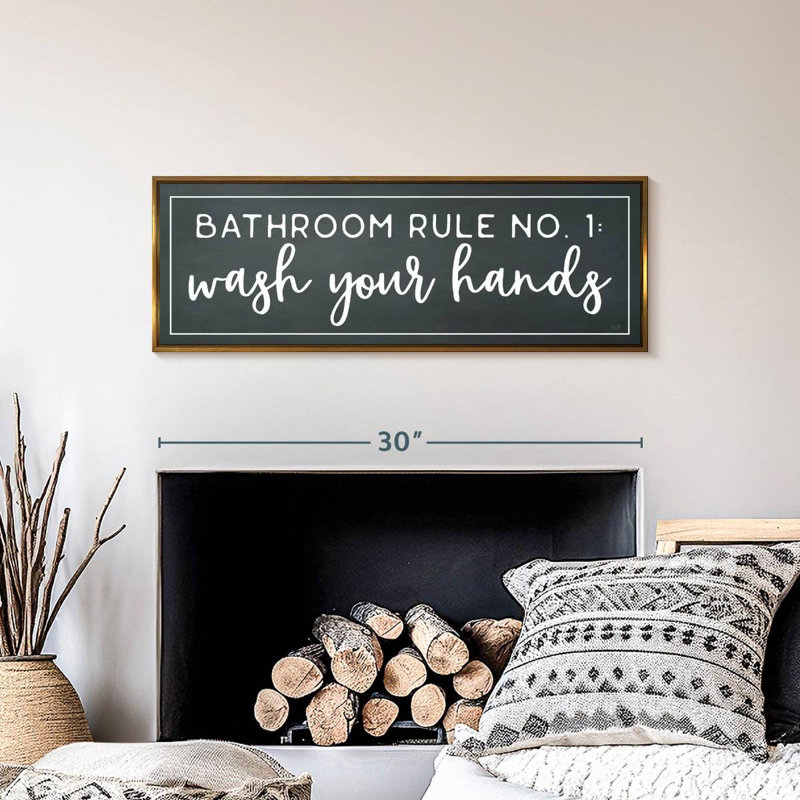 Salle de bain règle n ° 1, Cadre flottant doré, 31" X 11"