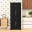 Tall Pantry Cabinet with Hidden Drawer, Wine Rack, Adjustable Shelves and Doors-197254961