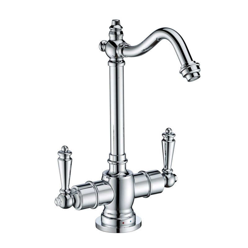 Robinet d'eau chaude / froide instantané avec bec pivotant traditionnel Whitehaus, Chrome poli