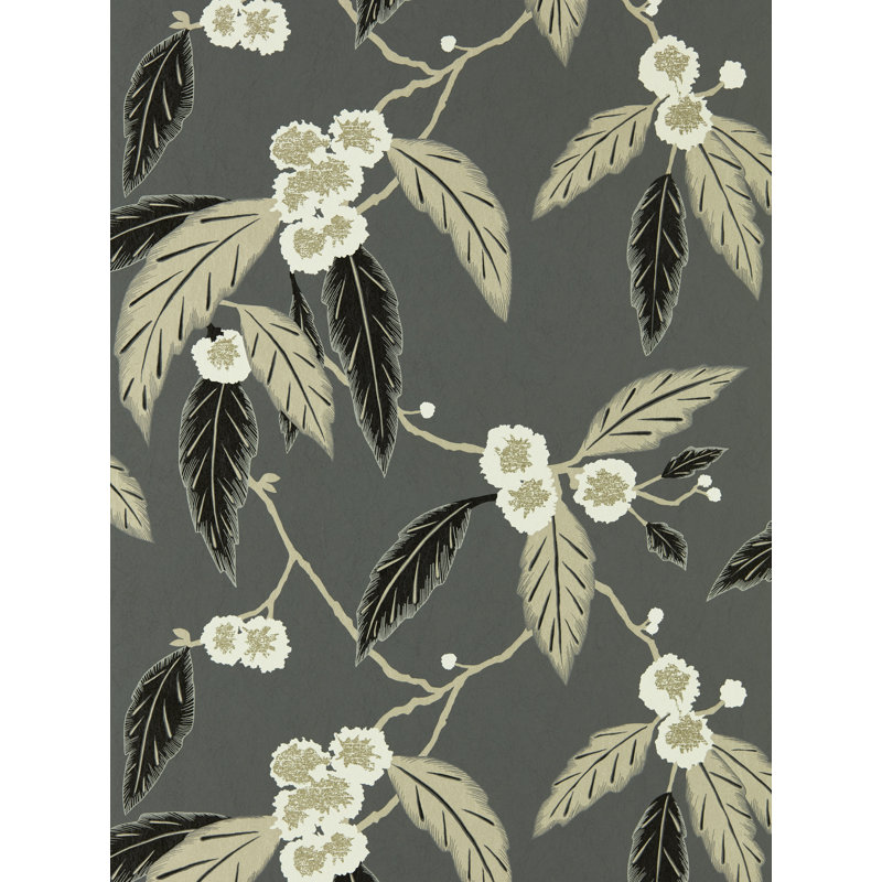 Coppice Wallpaper, Ebony/Putty/Snow