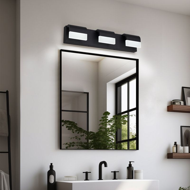 3-Light Modern LED Vanity Light, Bathroom Wall Fixture Over Mirror