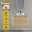 Meuble-lavabo mural de 30 pouces avec lavabo d'art en céramique et portes à fermeture en douceur, peu encombrant et élégant