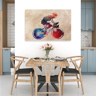 Vibrant Cycling Motion Contemporary Wall Art