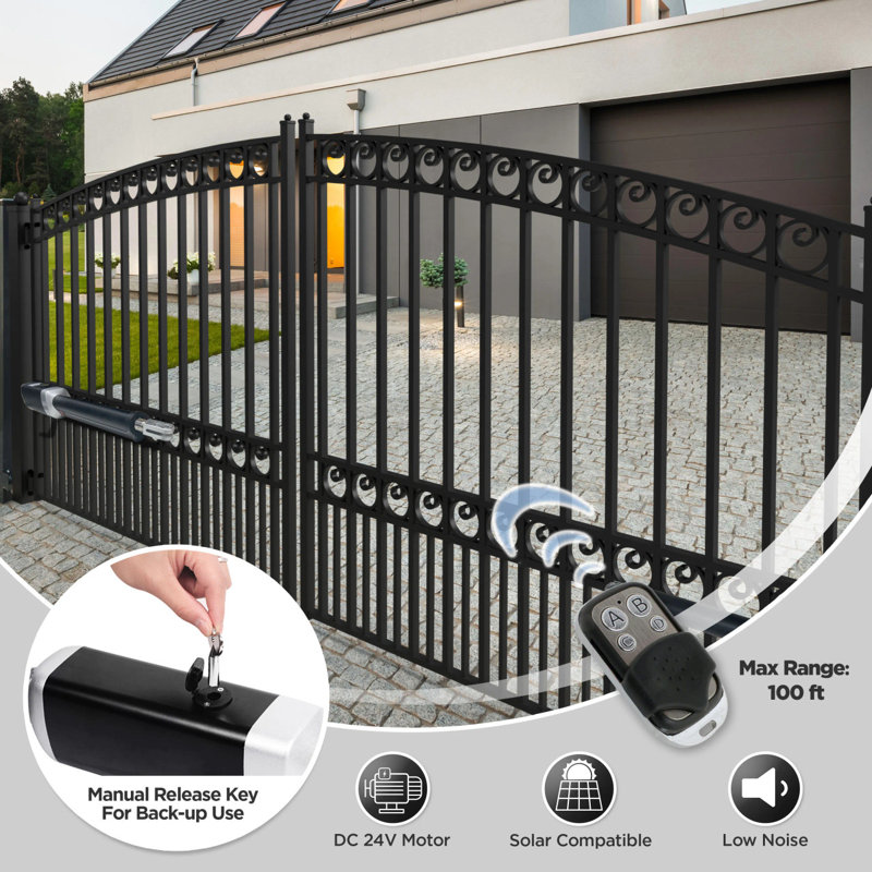 Heavy-Duty Dual Swing Wireless Gate Opener Kit