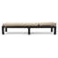 Chaise longue Puerta avec structure brun foncé et coussin beige-1422892631