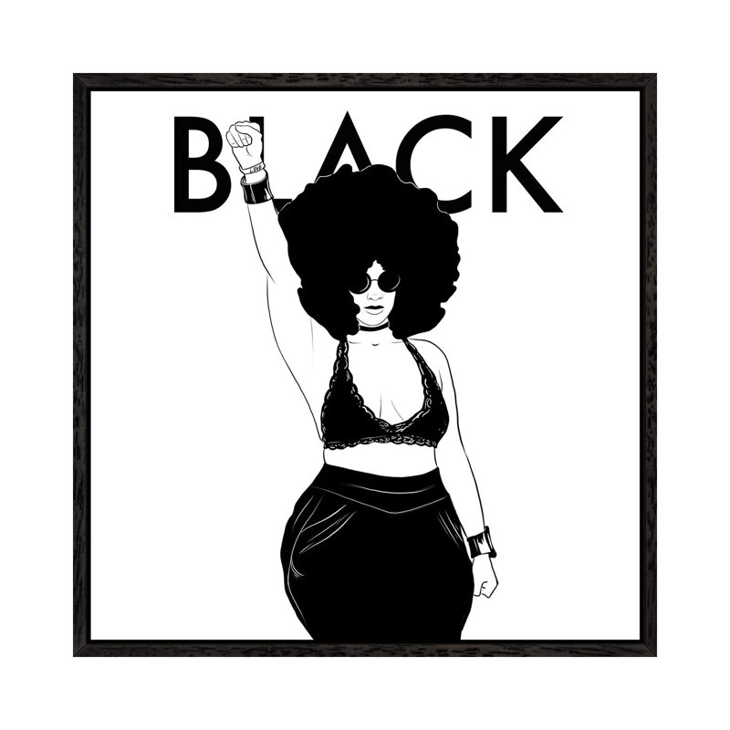 Black by Tafari Mills - Print on Canvas, Black Framed, 45.72 cm H x 45.72 cm W