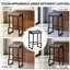 Tabouret de comptoir rembourré avec structure et repose-pieds en métal, tabouret de bar à hauteur de siège sans dossier-149472989-149472987-149472985