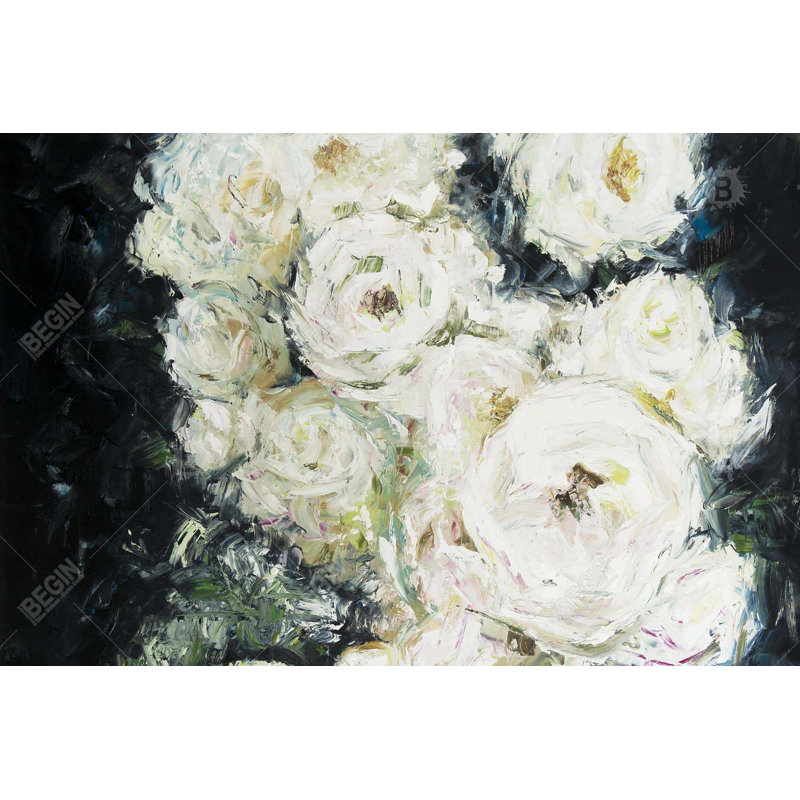 «Garden Roses», reproduction encadrée avec passe-partout floral, Brun, H 24 po x l 36 po