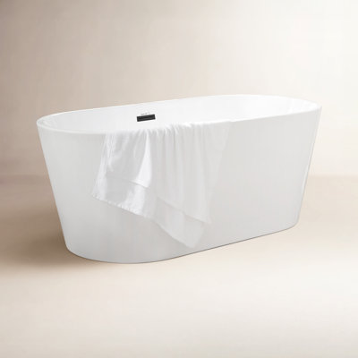 Iris 59" Freestanding Soaking Acrylic Bathtub