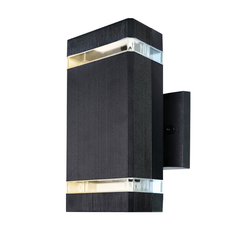 Black Aluminum and Steel LED Outdoor Wall Sconce