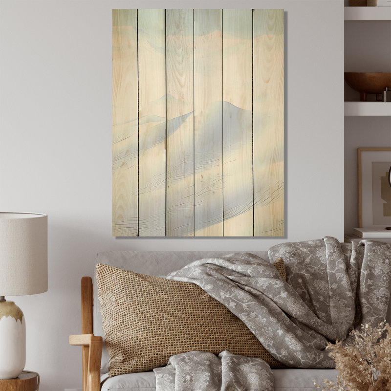 Hiver, désert de neige, paysage I - Neige, art sur bois de pin naturel, H 32 po x l 24 po