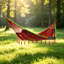 2-Person Boho Striped Outdoor Hammock with Macrame Fringe | XXL 320×150cm Durable Breathable Hanging Bed, 300KG Max Load for Garden Camping Travel