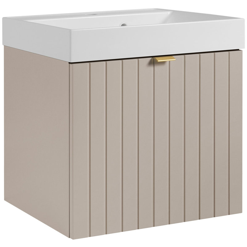 491cm Wall Mounted Single Bathroom Vanity Base Only, Cashmere