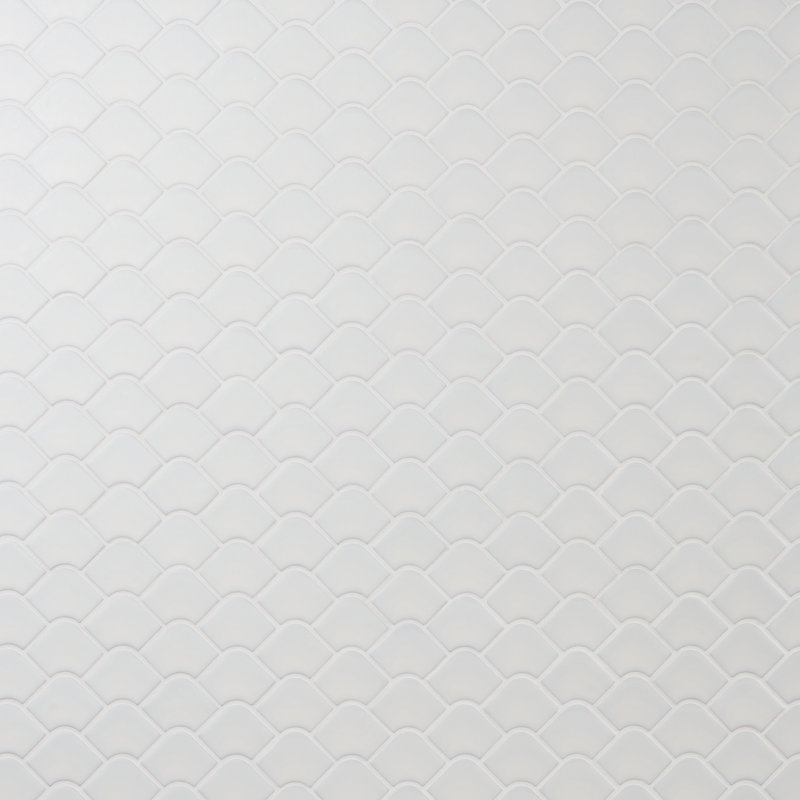 Waterhouse 12.55" W x 13.18" L Glass Mosaic Wall Tile, White