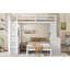 Lit superposé avec lit inférieur démontable et bureau, structure de lits superposés en bois massif avec tablettes intégrées et garde-robe, peut être converti en lit mezzanine-236326229