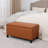 33.6" Faux Leather Storage Ottoman With Wooden Legs