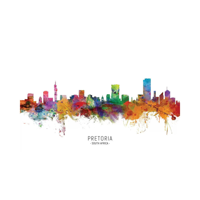 Pretoria South Africa Skyline by Michael Tompsett - Wrapped Canvas Painting, 20.32 cm H x 30.48 cm W