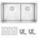 STYLISH 32 inch Low Divider 60/40 Double Bowl Undermount Kitchen Sink