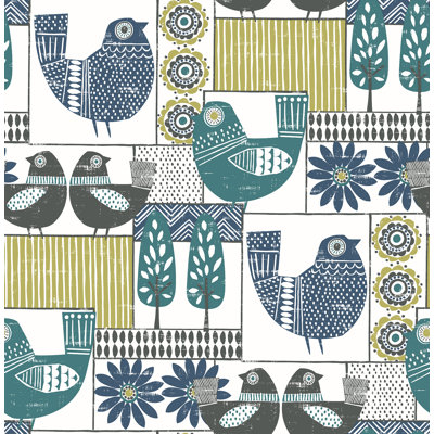 Rouleau de papier peint L 33 pi x l 20,5 po Hennika Patchwork