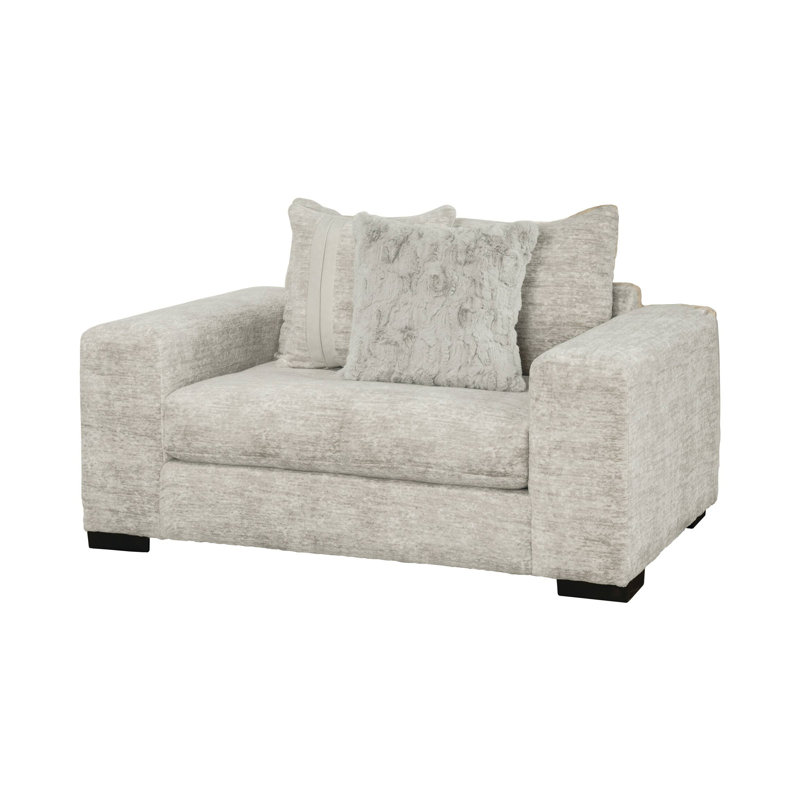 Chaise et demi de style transitionnel l 60,4 po, gris