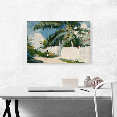«A Garden in Nassau 1885» par Winslow Homer, reproduction d'art sur toile tendue