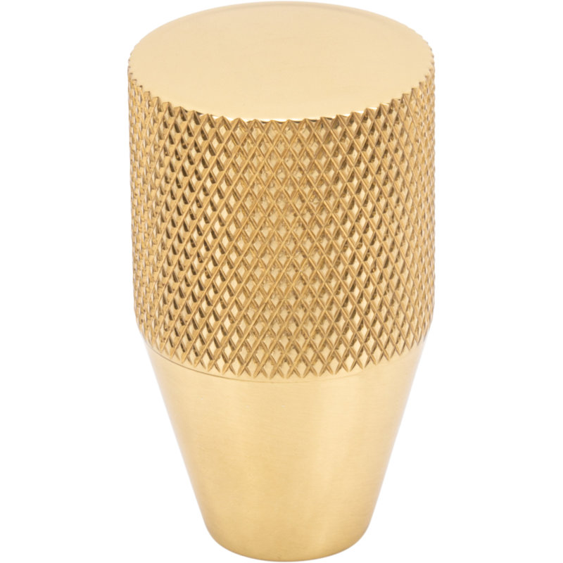 Beliza 3/4" Diameter Conical Knurled Knob, Polished Brass