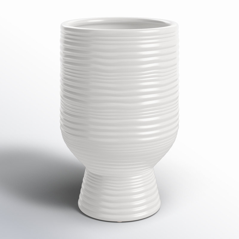 Canella Handmade Ceramic Table Vase, 7.7" H x 5" W x 5" D