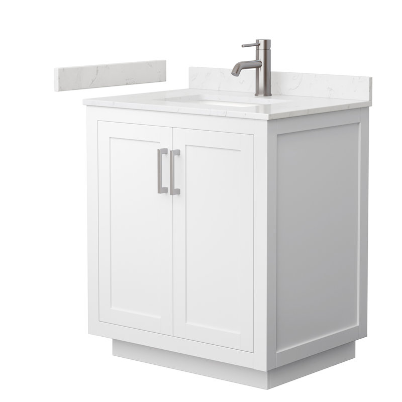 Miranda 30" White Bathroom Vanity with Carrara Marble Countertop